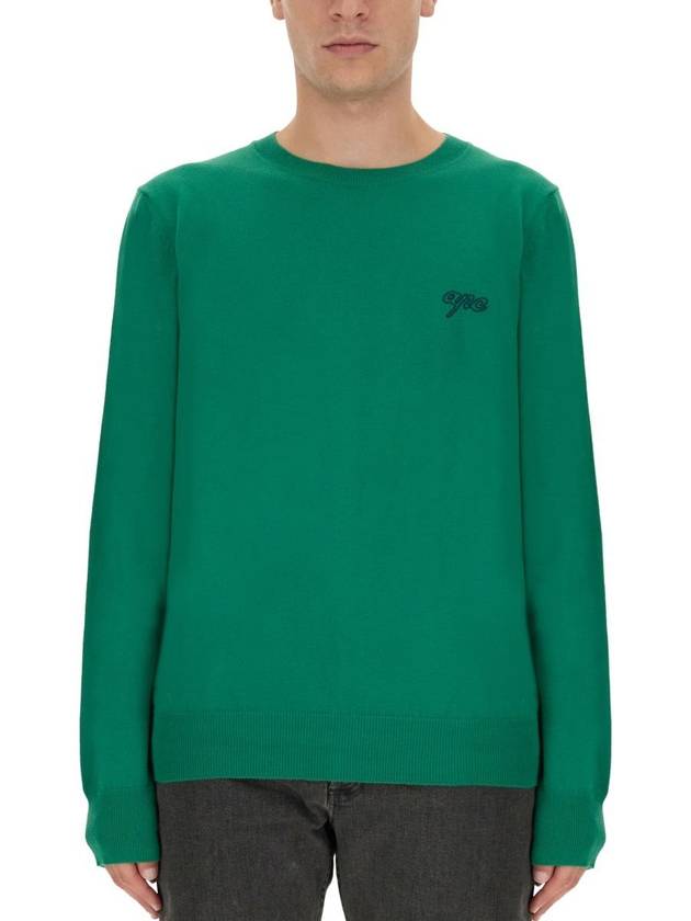 OTIS logo crew neck knit top green - A.P.C. - BALAAN 2