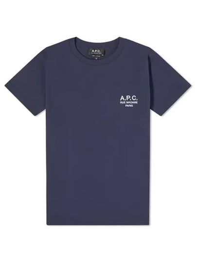 Denise Embroidered Short Sleeve T-shirt Navy - A.P.C. - BALAAN 2