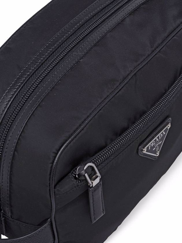 Re Nylon Saffiano Leather Travel Clutch Bag Black - PRADA - BALAAN 7