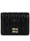 Matelasse Leather Half Wallet Black - MIU MIU - BALAAN 2