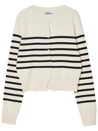 Women's Striped Cardigan Ivory GB1 WSW 13 N_IVY - THE GREEN LAB - BALAAN 1