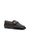 Women's Double T Logo Leather Loafers Black - TOD'S - BALAAN 4