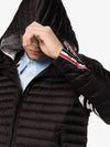 Matte Nylon 4-Bar Stripe Downfill Quilted Hoodie Padding Black - THOM BROWNE - BALAAN 7