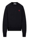 Small Heart Logo Sweatshirt Black - AMI - BALAAN 2