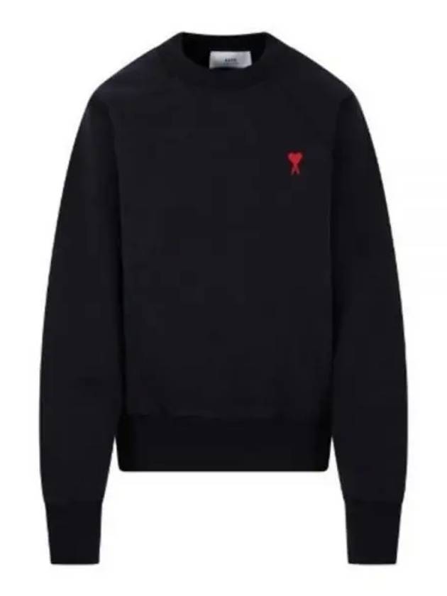 Small Heart Logo Sweatshirt Black - AMI - BALAAN 2