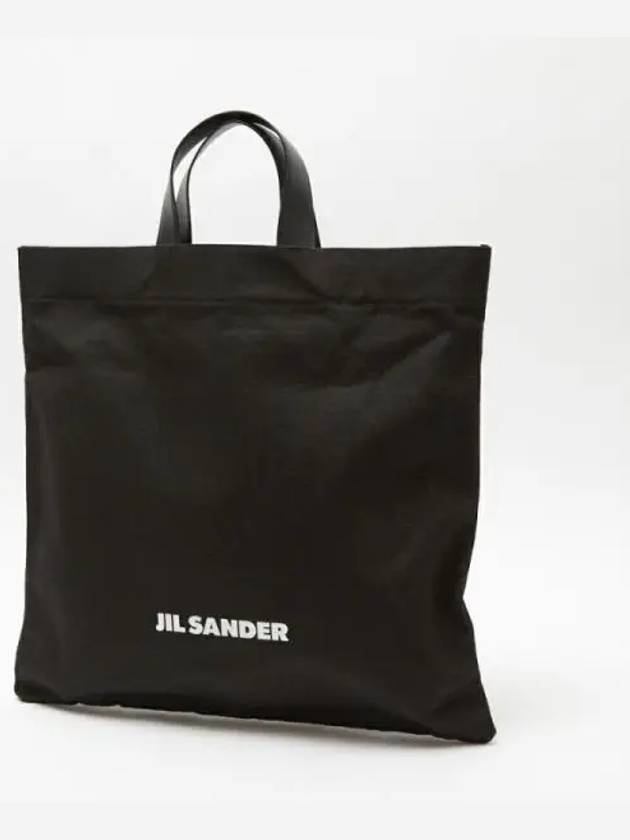 Logo Print Square Canvas Tote Bag Black - JIL SANDER - BALAAN 2