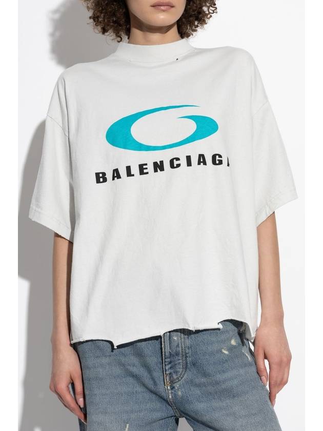 Balenciaga T-shirt With Logo, Women's, White - BALENCIAGA - BALAAN 3