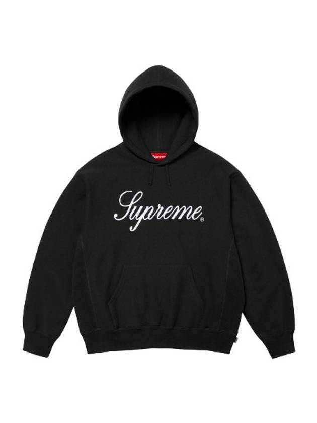 Men s Hooded Black Embroidery Script - SUPREME - BALAAN 1