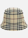 Stone Check Cotton Bucket Hat Beige - BURBERRY - BALAAN 3