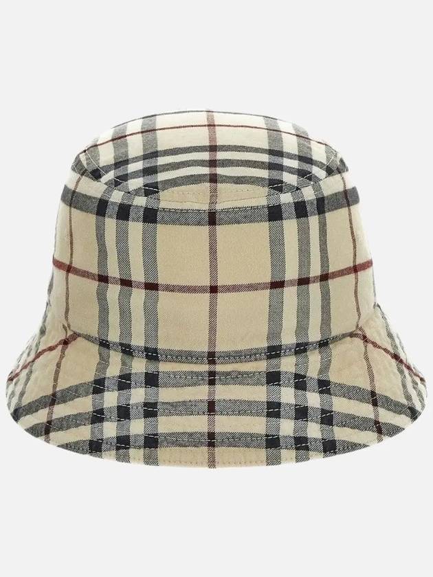 Stone Check Cotton Bucket Hat Beige - BURBERRY - BALAAN 2