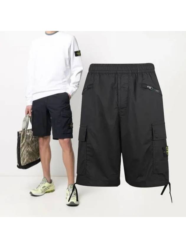 Wappen Patch Cargo Shorts Black - STONE ISLAND - BALAAN 2