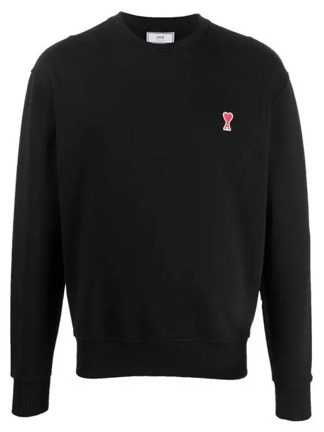 Heart Logo Sweatshirt Black - AMI - BALAAN 3