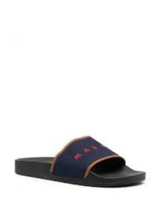 Stretch Logo Jacquard Slippers Blue - MARNI - BALAAN 2