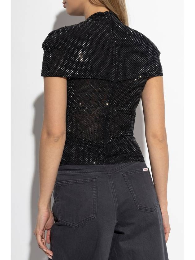 Self Portrait Top With Shimmering Appliqués, Women's, Black - SELF PORTRAIT - BALAAN 4