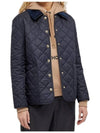 corduroy diamond quilting jacket blue - BURBERRY - BALAAN.