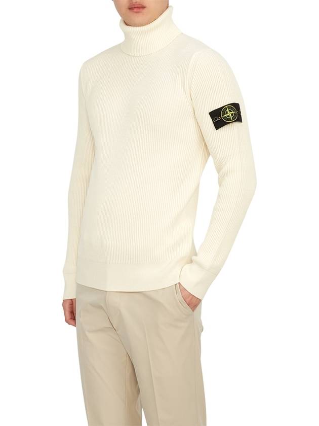 Men's Logo Patch Turtleneck White - STONE ISLAND - BALAAN 6