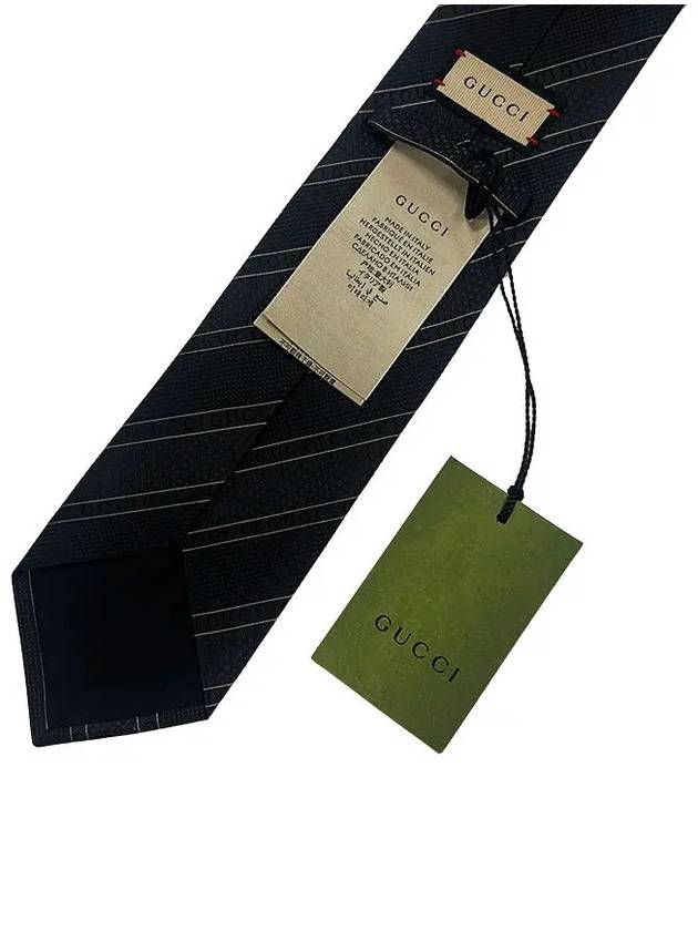 Men's Striped Tie Black - GUCCI - BALAAN 6