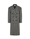 Women's Check Pattern Double Coat Beige - ISABEL MARANT - BALAAN 2