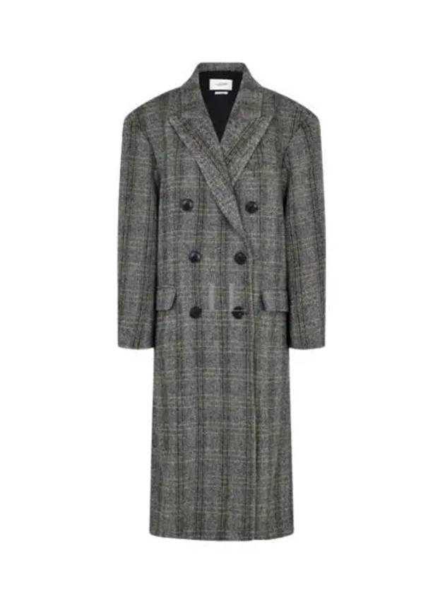 Women's Check Pattern Double Coat Beige - ISABEL MARANT - BALAAN 2