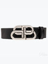 BB Logo Leather Belt Black - BALENCIAGA - BALAAN 2