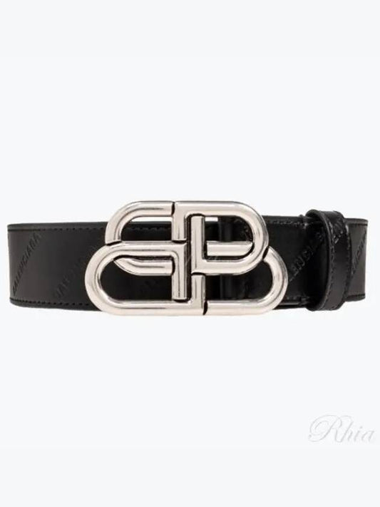 BB Logo Leather Belt Black - BALENCIAGA - BALAAN 2