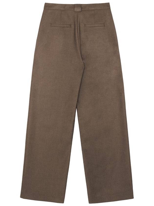 Meryl pin tuck belt loop point straight wide pants dark chocolate MERYL13DC - RAMUSTUDIO - BALAAN 3