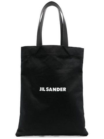 Logo Canvas Tote Bag Black - JIL SANDER - BALAAN 1