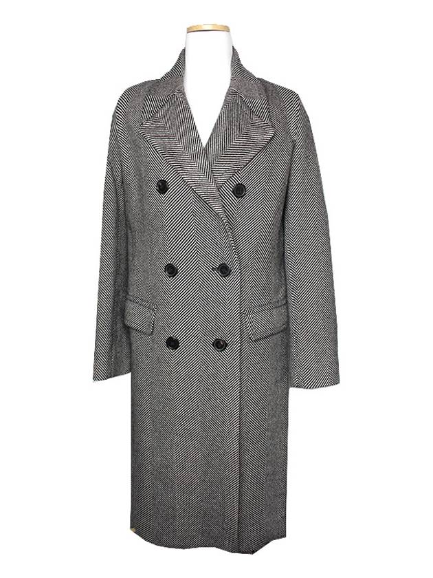 Black and white wool blend herringbone coat 44 55 - IRO - BALAAN 1