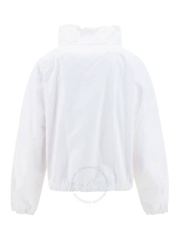 Logo Print Oversized Zip-Up Jacket White - BURBERRY - BALAAN 3