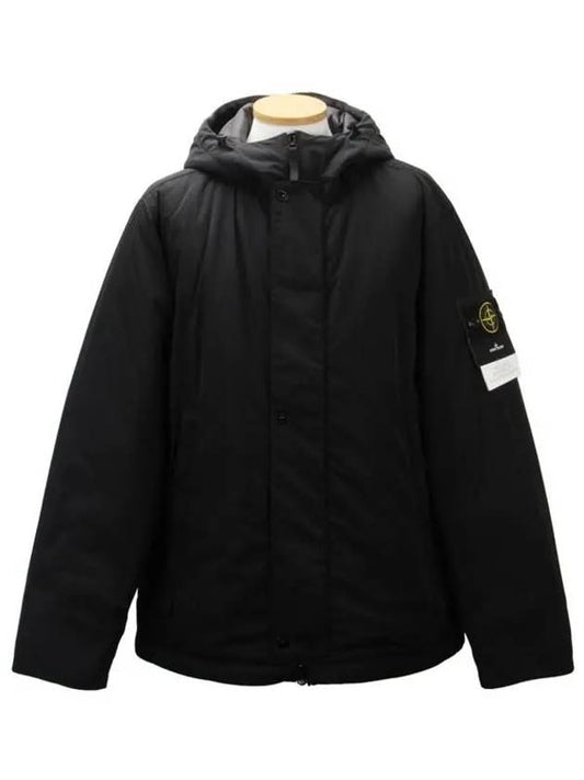 Techno Fabric Hooded Jacket Black - STONE ISLAND - BALAAN 2