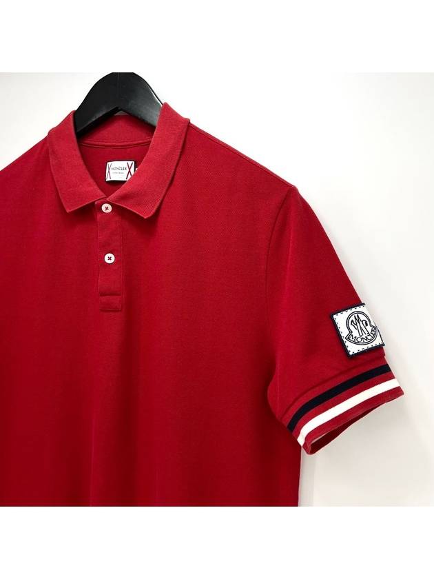 Gamma Blue Short Sleeve Collared T Shirt Red L Size - MONCLER - BALAAN 5