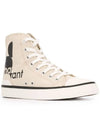 Women's Benkeenh Logo High Top Sneakers Chalk - ISABEL MARANT - BALAAN 3