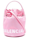 Wheel XS Drawstring Bucket Bag Pink - BALENCIAGA - BALAAN 3