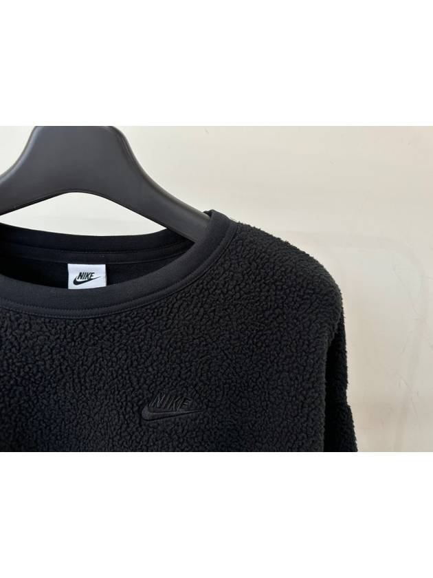 Club Fleece Winterized Crew Neck Sweatshirt Black - NIKE - BALAAN 3