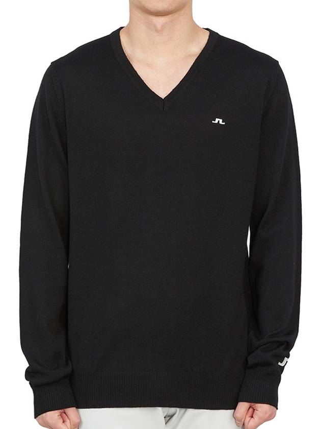 Men's Lehman V-Neck Knit Top Black - J.LINDEBERG - BALAAN 2