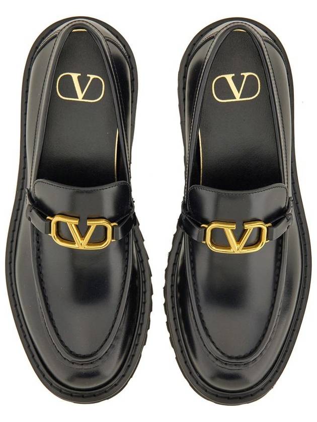 V Logo Signature Chunky Loafers Black - VALENTINO - BALAAN 7