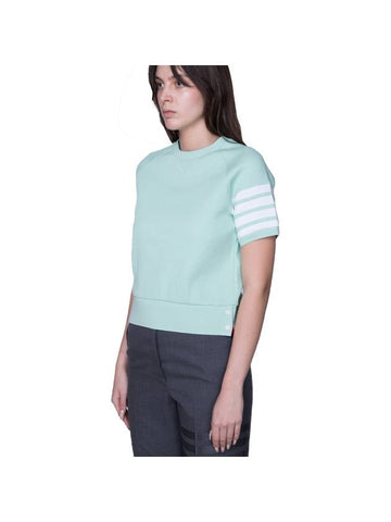 Women's Waffle 4 Bar Raglan Short Sleeve T-Shirt Light Green - THOM BROWNE - BALAAN 1