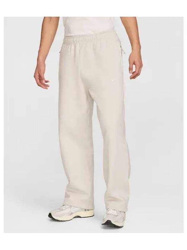 Sportswear Swoosh Open Hem Fleece Track Pants Light Bone - NIKE - BALAAN 2