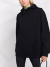 Maxi Logo Print Overfit Cotton Hoodie Black - MSGM - BALAAN 6