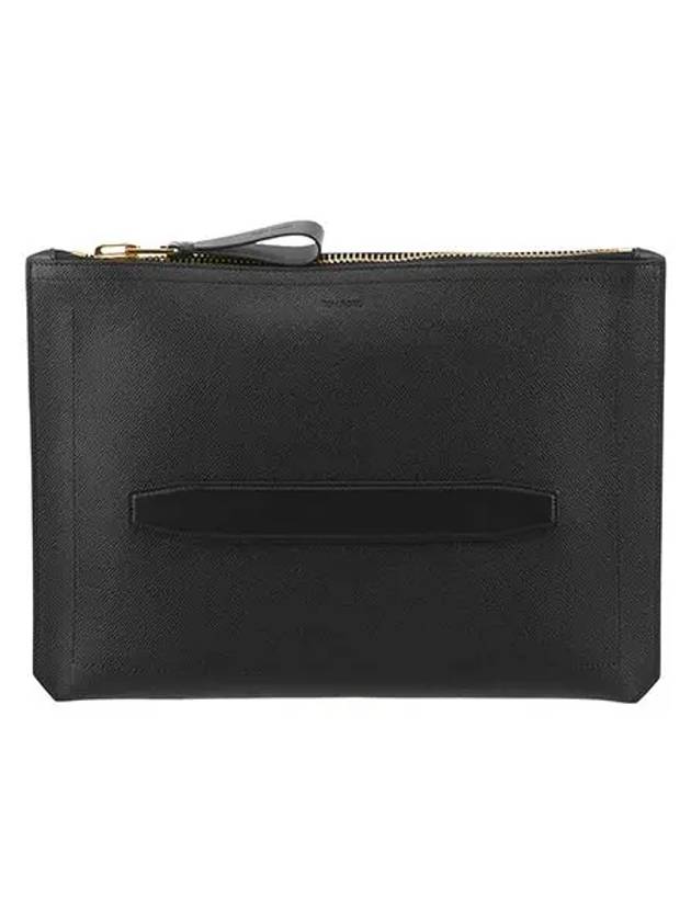 Zip-up Leather Clutch Bag Black - TOM FORD - BALAAN 4