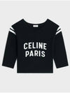 Paris 16 Crackle Effect Boxy Short Sleeve T-Shirt Black - CELINE - BALAAN 2