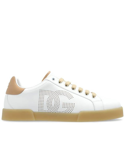 Portofino perforated DG logo low top sneakers white - DOLCE&GABBANA - BALAAN 2