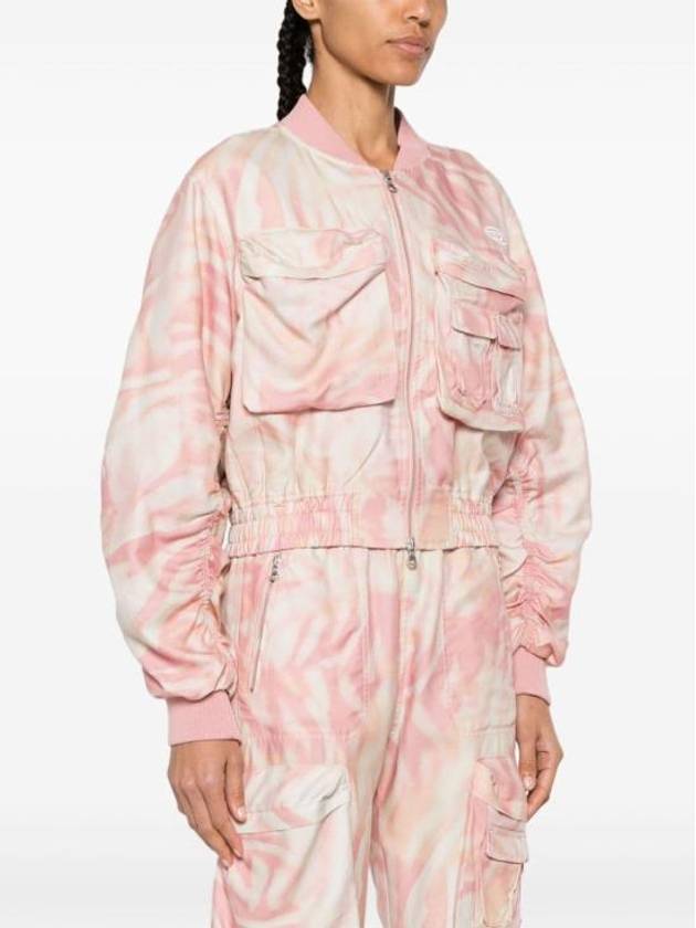 G Khlow Zebra Camo Twill Cargo Bomber Jacket Pink - DIESEL - BALAAN 3