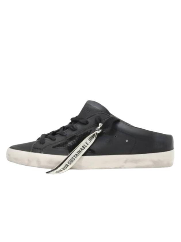 Superstar Sabot Suede Low Top Sneakers Black - GOLDEN GOOSE - BALAAN 1