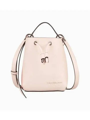 Jeans Sculpted Bucket Bag Pink - CALVIN KLEIN - BALAAN 1