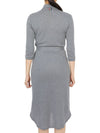 Women's Belted Shirt Midi Dress Grey - THOM BROWNE - BALAAN 11