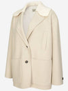 Knit Collar Hand Single Coat Ivory - REAL ME ANOTHER ME - BALAAN 3