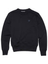 Face Patch Crew Neck Sweatshirt Black - ACNE STUDIOS - BALAAN 2