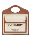 Mini Two-Tone Canvas And Leather Pocket Bag Natural Malt Brown - BURBERRY - BALAAN 2