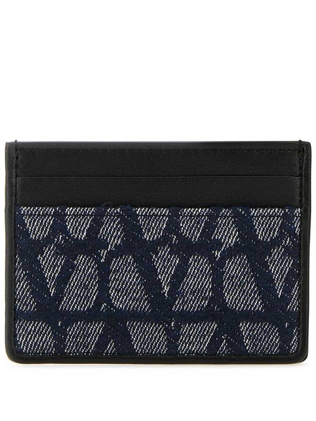 Toile Iconographe Jacquard Card Wallet Navy Black - VALENTINO - BALAAN 2